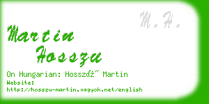 martin hosszu business card